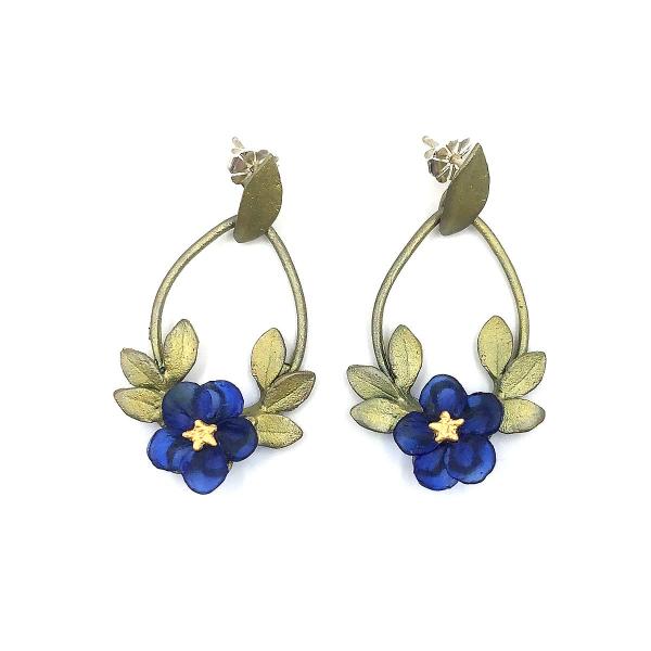 Blue Violet Hoop Earrings #3593