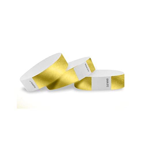 WristCo Deep Metallic Gold Tyvek Wristbands for Ev...