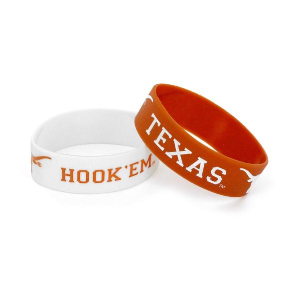 aminco NCAA Texas Longhorns Wide Bracelet 2-Pack