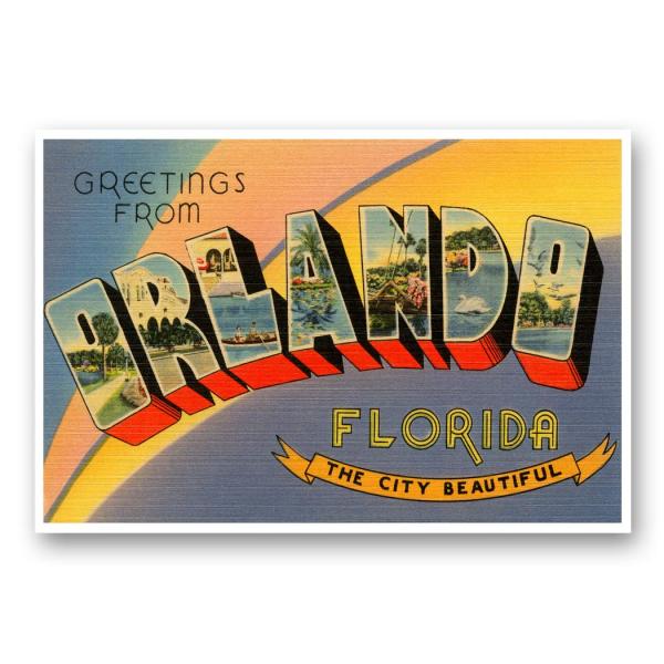 GREETINGS FROM ORLANDO FL vintage reprint postcard...