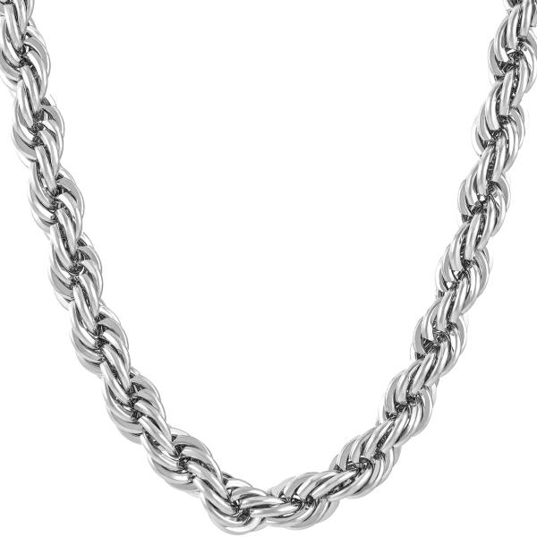 LIFETIME JEWELRY 7mm Rope Chain Necklace 24k Real ...