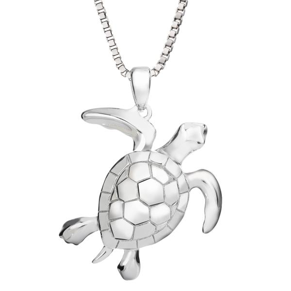 925 Sterling Silver Hawaiian Ocean Sea Turtle Pend...