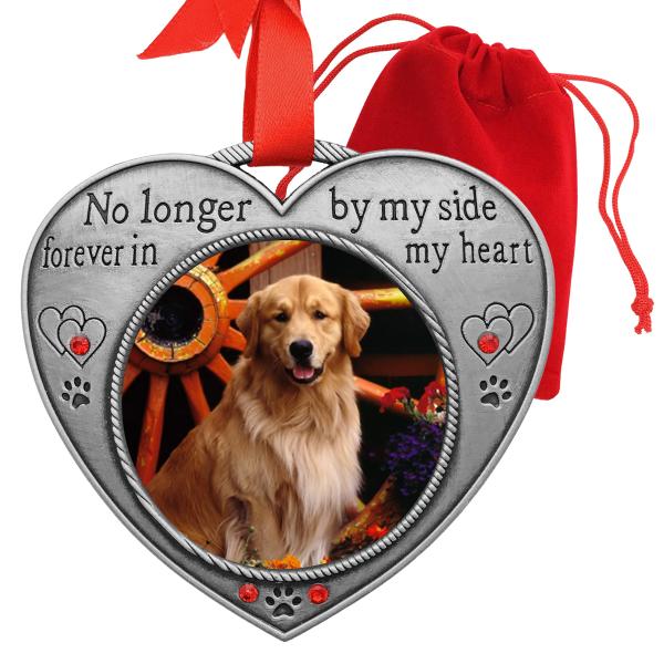 Pet Memory Heart Shaped Photo Ornament - No Longer...