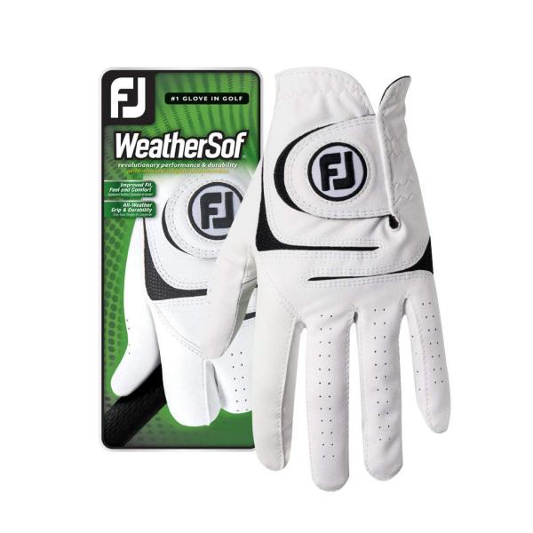 FootJoy Men&apos;s WeatherSof Golf Glove White Small Wo...