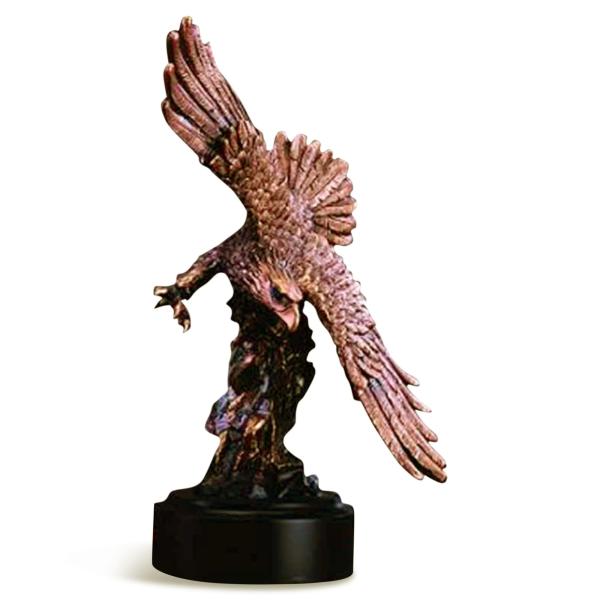 Flying Bronze Finish Eagle Statue - Figurine