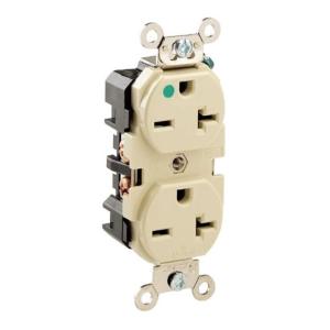 Leviton 8400-I 20 Amp 250 Volt Wide Body Duplex Re...