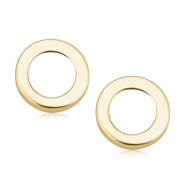 KoolJewelry Minimalist 14k Yellow Gold Circle O St...