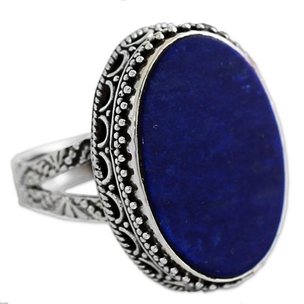 NOVICA Artisan Handmade .925 Sterling Silver Lapis...