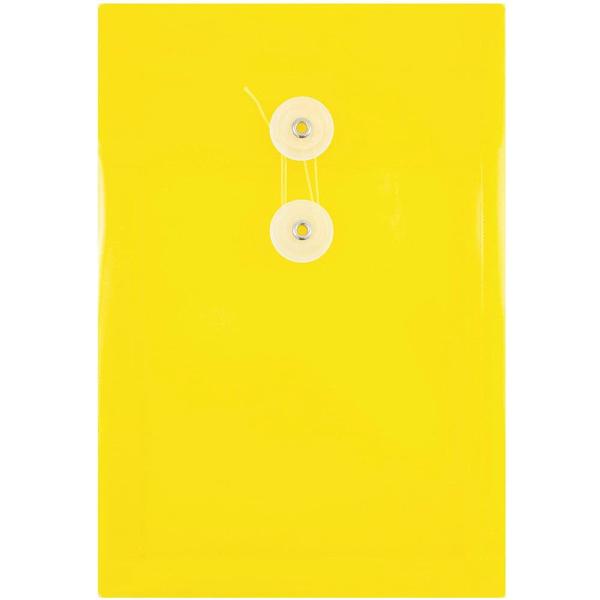 JAM PAPER Plastic Envelopes with Button &amp; String T...