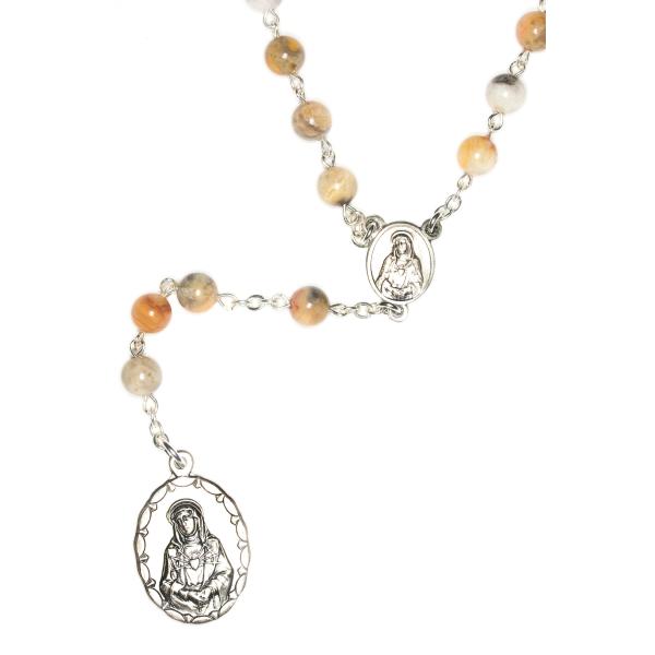 Agate Seven Sorrows of Mary Rosary Seven Dolors Ro...