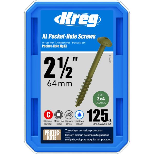 Kreg SML-C2X250-125 HD Pocket Screws 2-1/2 Inch (1...