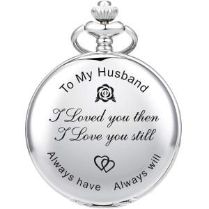 SIBOSUN 記念日 メンズ | 「to My Husband」の刻印入り懐中時計 | 奥様から旦...