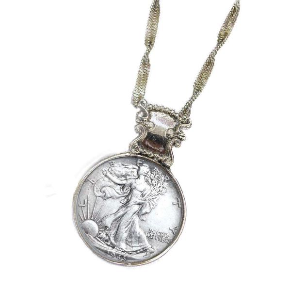 Walking Liberty Half Dollar Coin in Silvertone Bez...