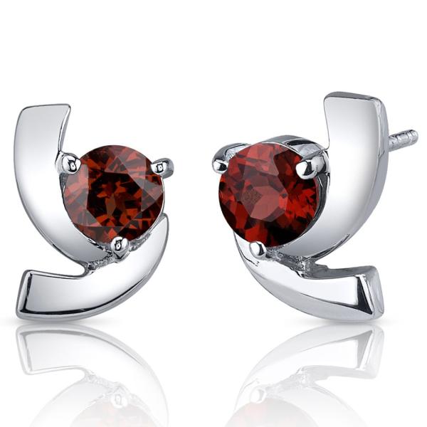 Peora Garnet Stud Earrings for Women 925 Sterling ...