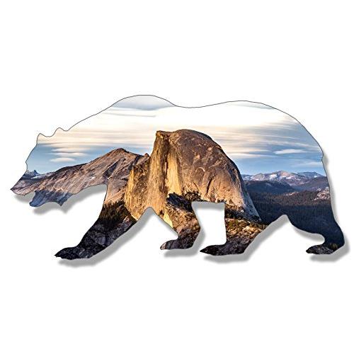 California Bear Shaped Yosemite Half Dome Sticker ...