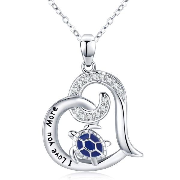 PRAYMOS Sea Turtle Necklace Sterling Silver I love...
