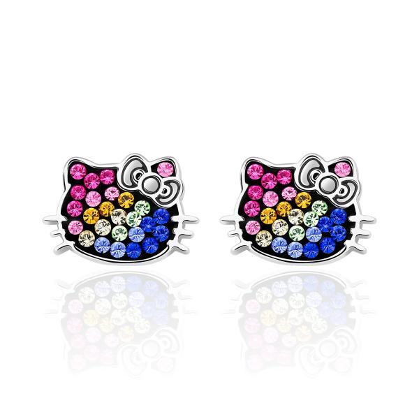 Sanrio Hello Kitty Womens Rainbow Crystal Stud Ear...