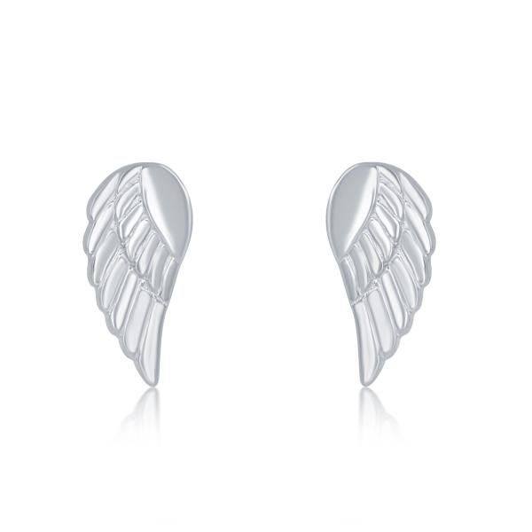 Sterling Silver Small Angel Wing Stud Earrings
