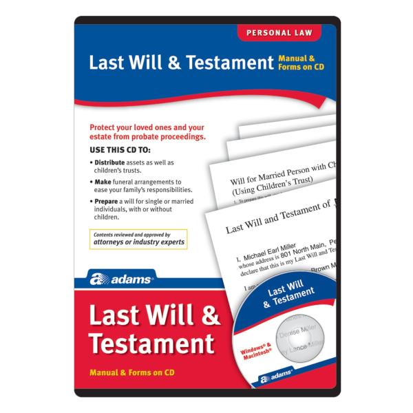 Adams Prepare A Last Will and Testament Software C...