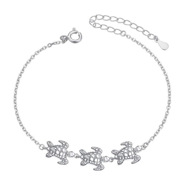 Sea Turtle Anklet for Women S925 Sterling Silver A...