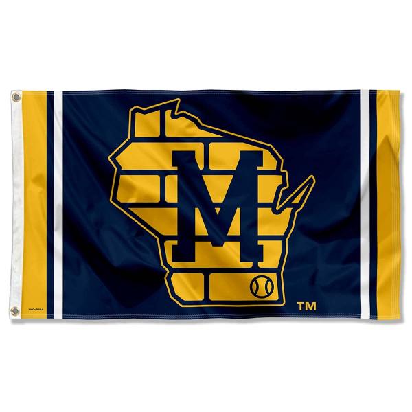 Milwaukee Brewers M Outline State of Wisconsin 3x5...