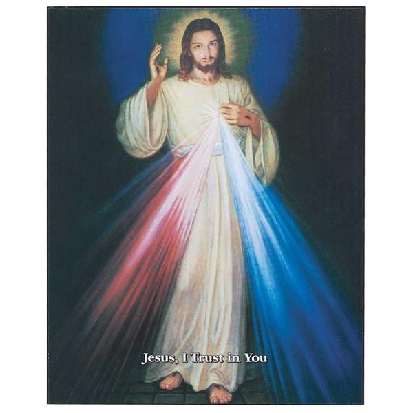 Jesus I Trust In You Portrait Haloed Blue And Red ...