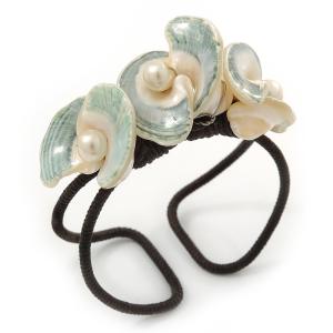 Avalaya Collana Lunga In Legno Lucido Con Perline Graduate, Colori Arancione/nero/bianco, 66 Cm, Stile Etnico