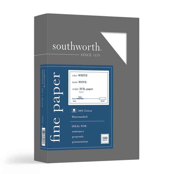 Southworth 13C 100% Cotton Business Paper White 20...