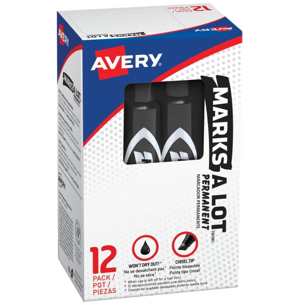 Marks-a-lot Avery Permanent Marker Regular Chisel ...
