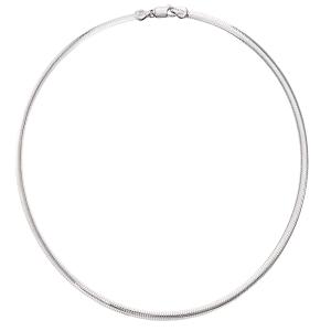 Savlano 925 Sterling Silver 4MM Italian Solid Flat Omega Chain Necklace for Women and Girls - Made in Italy Comes With aの商品画像
