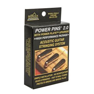 Power Pins 2.0 - Chrome Set with Power Plate Upgrade- Patented Bridge Pin System for Acoustic Guitars- Improved Tone Amp｜kame-express