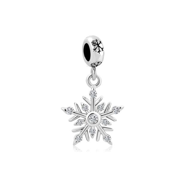 SBI Jewelry Clear Snowflake Christmas Charm Compat...