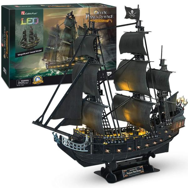 3D Puzzles for Adults Home Decor Pirate Ship Gifts...