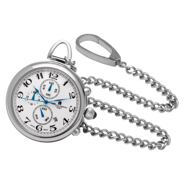 Charles-Hubert Paris Stainless Steel Quartz Pocket...