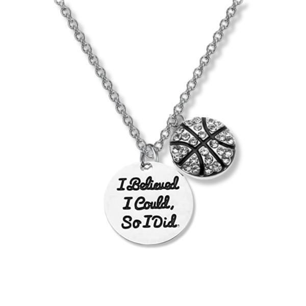 Sportybella Basketball Necklace Basketball I Belie...