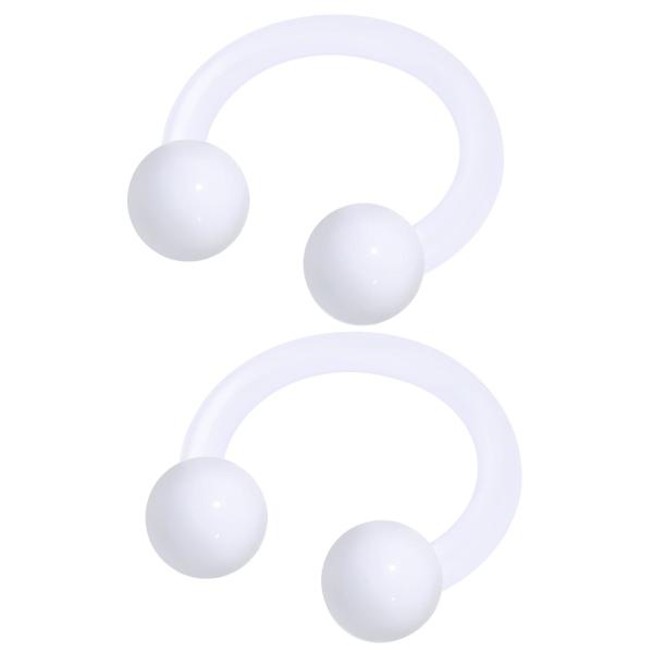 2Pcs Acrylic White 16 gauge 5/16 8mm circular barb...