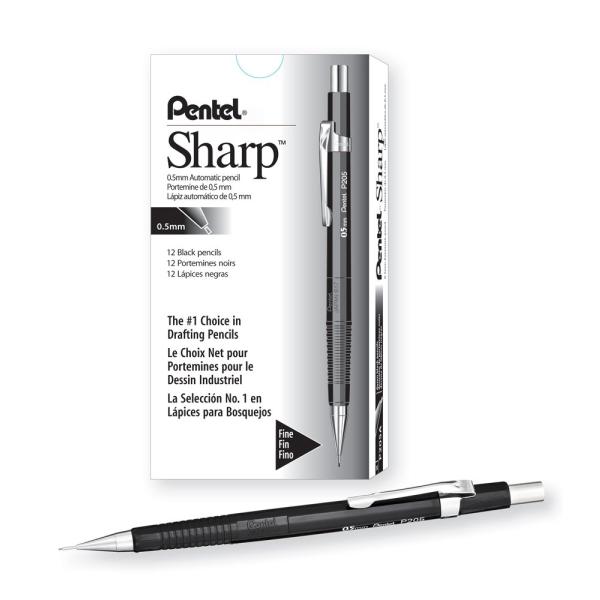 Pentel Sharp Automatic Pencil 0.5mm Lead Size Blac...