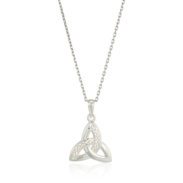 Solvar Celtic Weave &amp; Trinity Knot Necklace Silver...