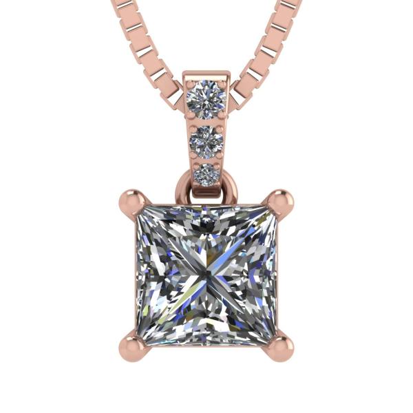 Central Diamond Center - Silver CZ Princess Cut So...