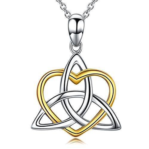 Cuoka Celtic Knot Necklace 925 Sterling Silver Wom...