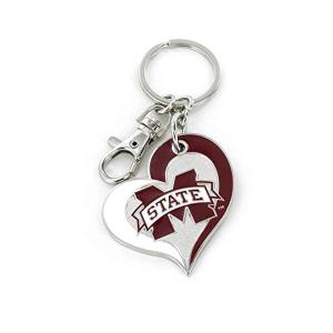 NCAA Mississippi State Bulldogs Swirl Heart Keychain｜kame-express