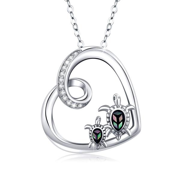 TANGPOET Sea Turtle Necklace for Women925 Sterling...