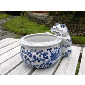 ビオトープ用メダカ金魚花生けにピッタリ　ミニ蛙睡蓮鉢　A174C