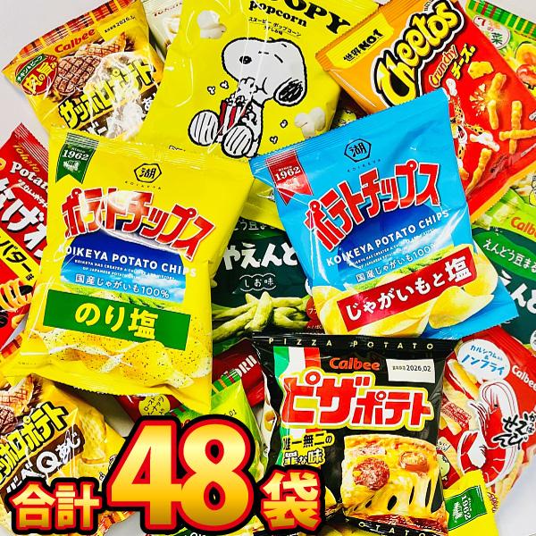 ピザポテト ポテトチップス も入った！スナック菓子★ 小袋 スナック菓子 DX 合計48袋 詰め合わ...