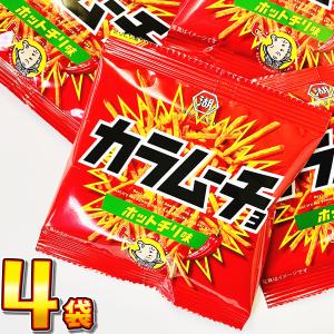 500円 送料無料　湖池屋 カラムーチョ ホットチリ味 小袋 4袋　 メール便 送料無料　500えん 送料無料 ポイント消化 訳あり お試し
