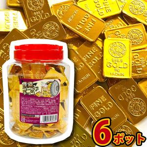 やおきん 怪盗ゴールドチョコ 1ポット（100個入）（530g）×6ポット 駄菓子 お菓子 チョコ バラまき イベント お祭り 景品｜kamejiro