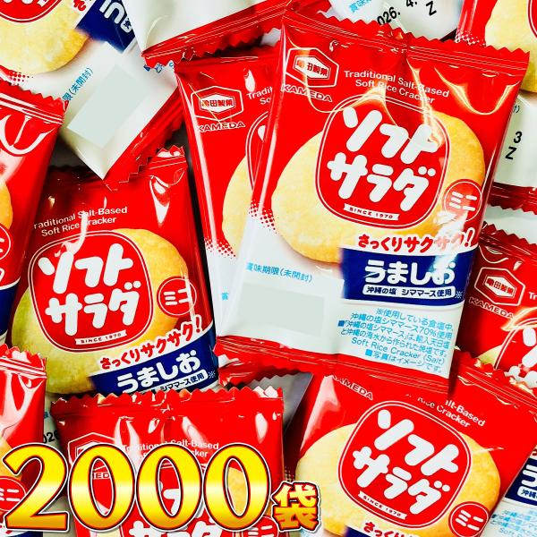 亀田製菓  ソフトサラダ ミニ 1袋 2.6g（1枚）×2000袋　送料無料 駄菓子 バラまき つか...