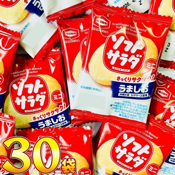 亀田製菓 ソフトサラダ ミニ 1袋 2.6g（1枚）×30袋　ゆうパケット便 メール便 送料無料 業...