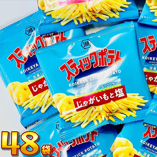 湖池屋 スティックポテト じゃがいもと塩 小袋 48袋　送料無料 大量 お菓子 おやつ スナック菓子...