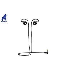 KONG-X HMC-K27 BK 高音質HIFIイヤホン 10mmチタンニウムユニット 1.2m平行線 L型3.5プラグ 重低音 ブラック